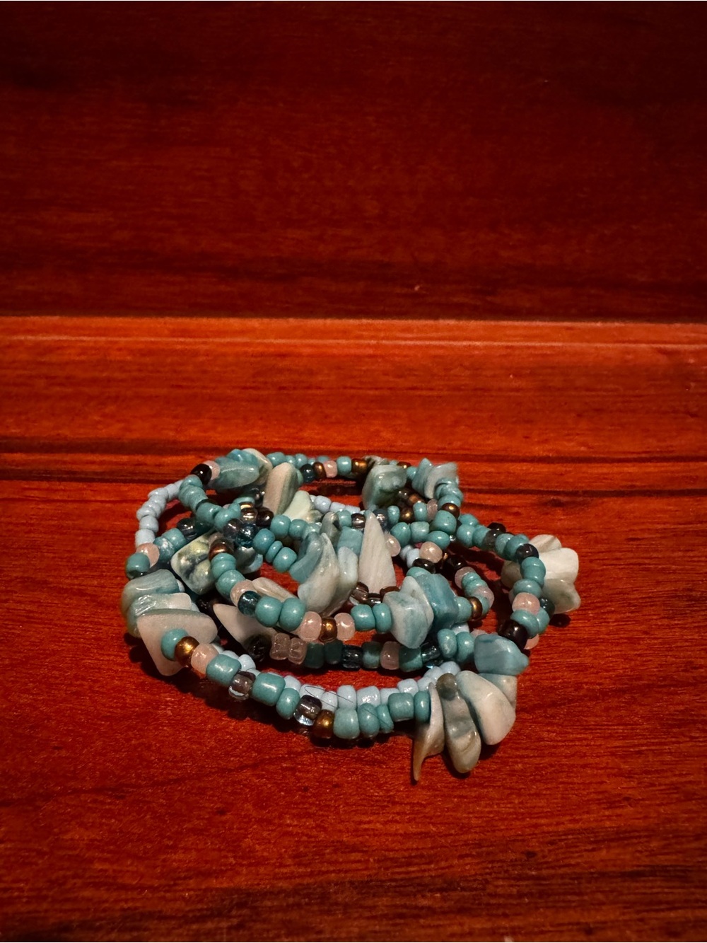 Vintage Blue Multi-Strand Beaded Bracelets